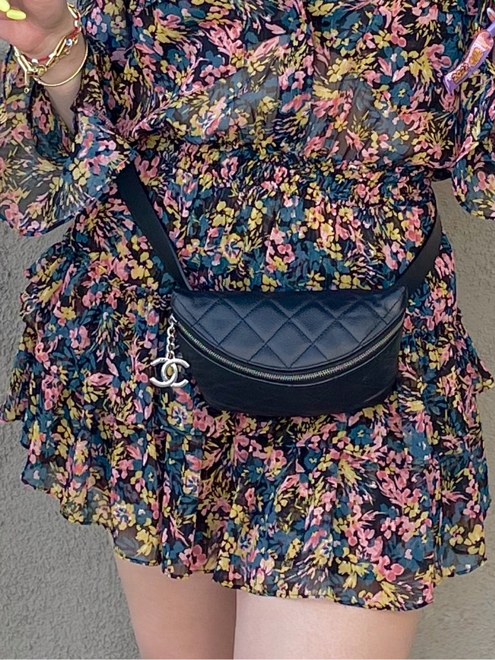 Chanel Grained Calfskin Quilted Black Uniform Waist Belt Bag Fanny Pack - Picture 1 of 17